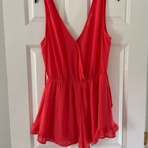 ASTR Coral Red Romper